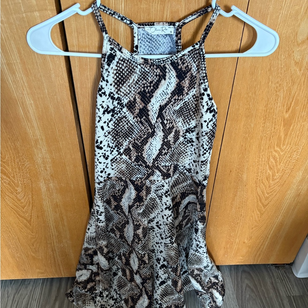 Olivia Rae Snake Print Dress - Black and Brown